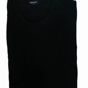 100% Cotton Black Muscle Fit Round Neck T-Shirt by Raymon KES 2000