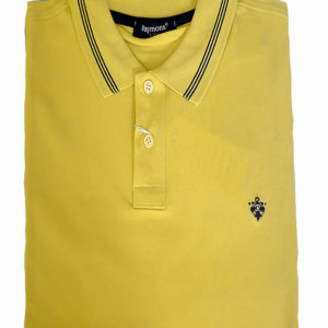 100% Cotton Yellow withb black Collar Stripes Polo T-Shirt-Raymons KES 2500