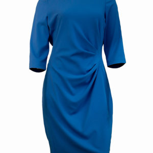 Blue formal dress with front side ruffles Kes 4,500