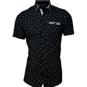 Black with White Polka Dot Short Sleeved by Big Mens Size M-1 XL-2 KES 2,500